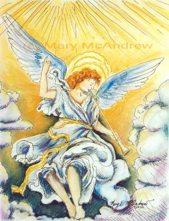 "Heralding Angel" (hand colored)