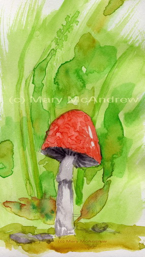 "Watercolor Mushroom"
