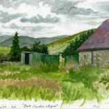 Back garden study in gouache.